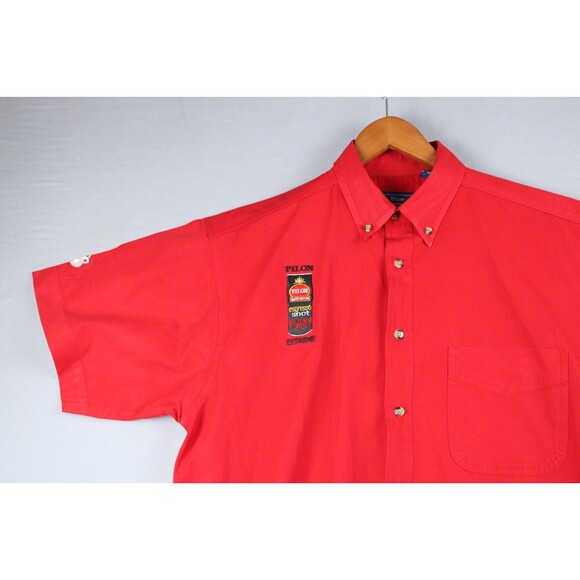 Cafe Pilon Extreme Espresso Coffee Button Shirt Red Size Medium Promo Employee - Picture 7 of 16